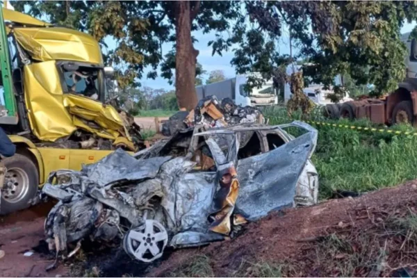 Imagem colorida, família morre em colisão frontal com cegonha; ao menos 4 vítimas- Metrópoles