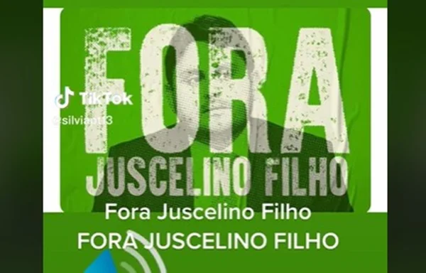 Imagem colorida de protesto no TikTok contra o ministro Juscelino Filho