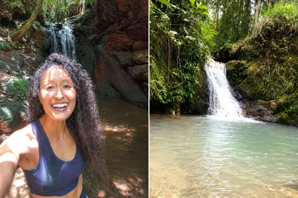 À esquerda, Cachoeira Pitangueiras, no Barreiro, em Belo Horizonte. À direita, Cachoeira Anac’onda, em Sarzedo, na Região Metropolitana de Belo Horizonte