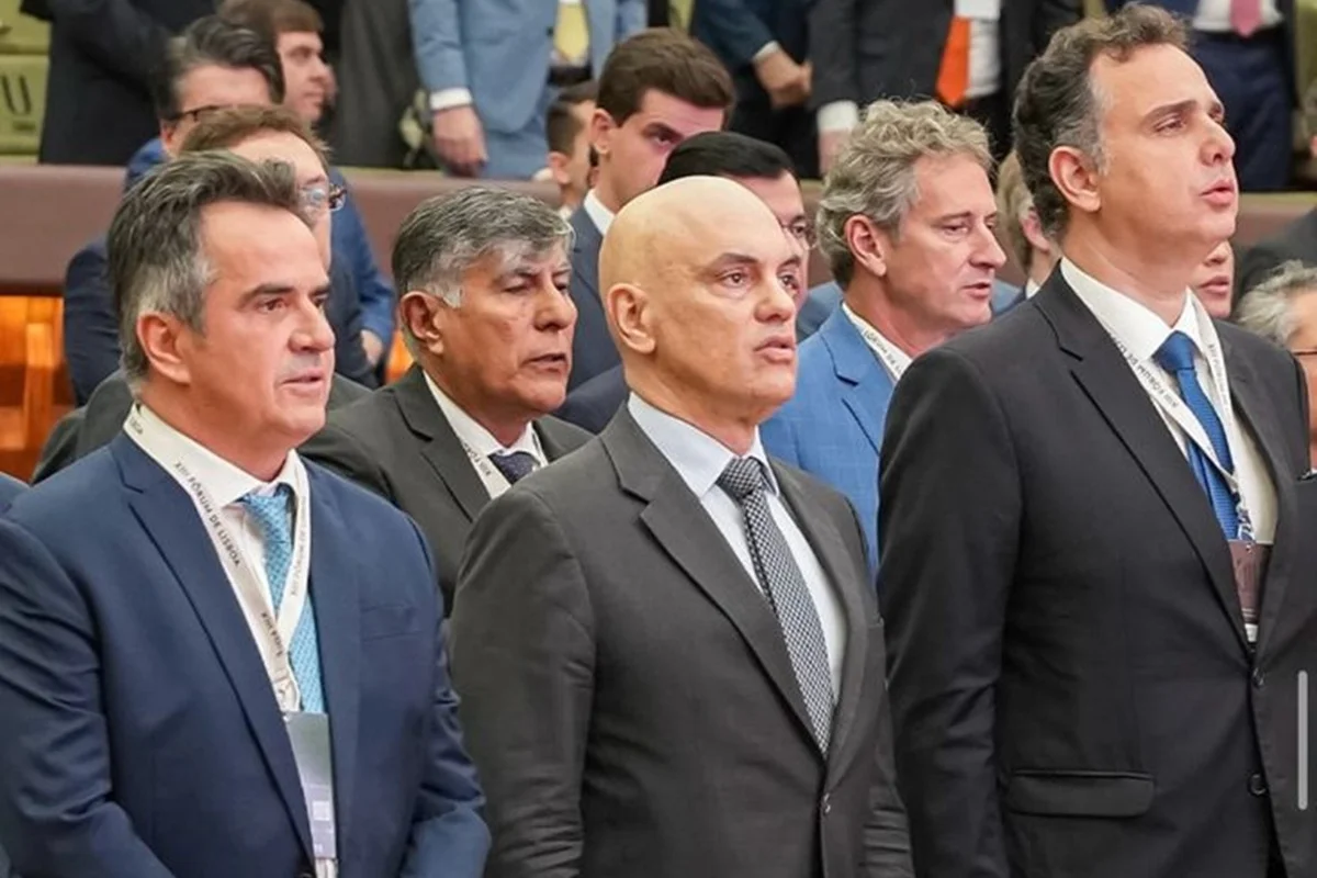 Ciro Nogueira, Alexandre de Moraes e Rodrigo Pacheco no XIII Fórum de Lisboa Ciro Nogueira, Alexandre de Moraes e Rodrigo Pacheco no XIII Fórum de Lisboa