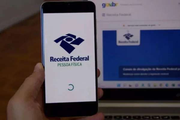 Imagem colorida de tela de aplicativo da Receita Federal