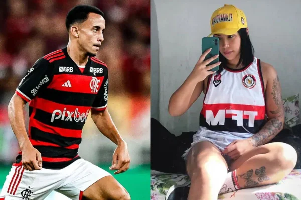 Manu Soares, mulher flagrada com o jogador do Flamengo, Matheus Soares, na banheira de um motel