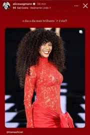 Alice Wegmann compartilhou post nas redes. Alice Wegmann compartilhou post nas redes.