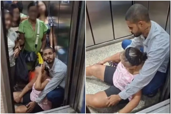 Pessoas vítima de queda de elevador - Metrópoles
