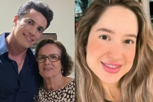 Luiz Antonio Garnica e a mãe, Elisabete Arrabaça (à esquerda) são acusados de envenenar e matar a professora de pilates Larissa Rodrigues (à direita). - Metrópoles