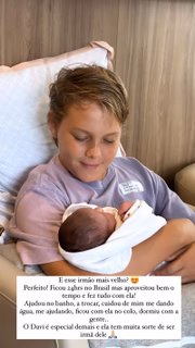 Davi Lucca com a irmã Mavie