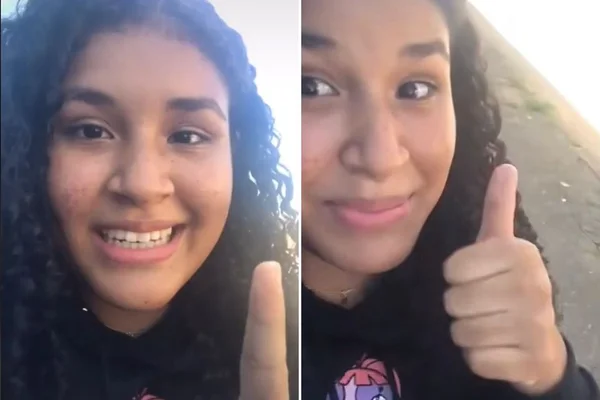 menina gravando vídeo