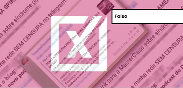 Captura de tela de post nas redes sociais com etiqueta de conteúdo falso
