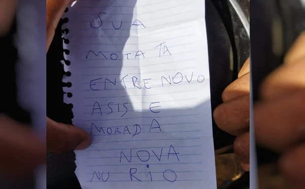 Ladrão deixa bilhete com endereço de onde deixou moto roubada