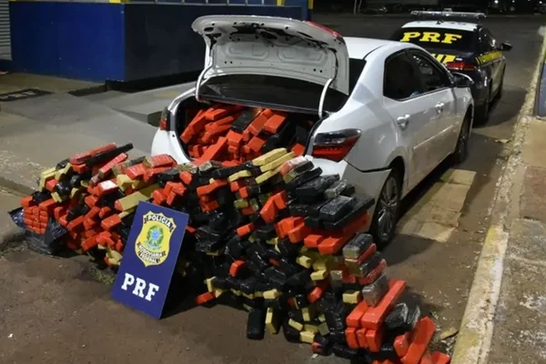 PRF e PC apreendem 710 kg de maconha em Santa Terezinha de Itaipu