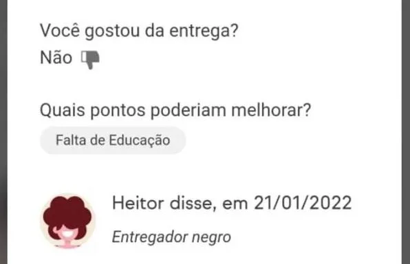 Conta que criticou “entregador negro” no iFood foi clonada, diz defesa