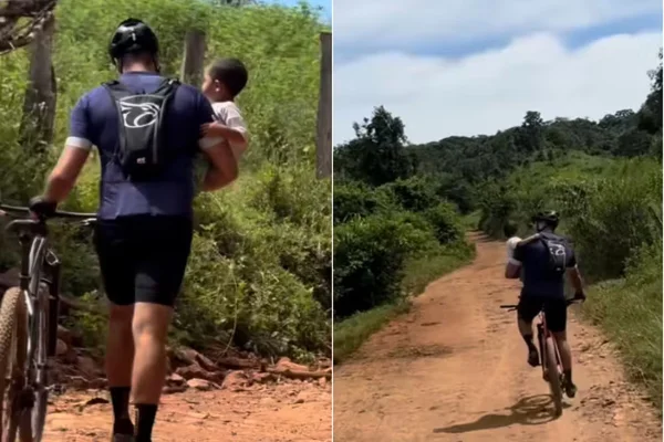 Imagem colorida de criança sendo resgatada - Metrópoles