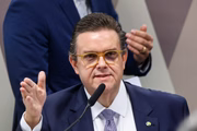 Ministro da Previdência Social, Wolney Queiroz, durante depoimento no Senado sobre o escândalo do INSS