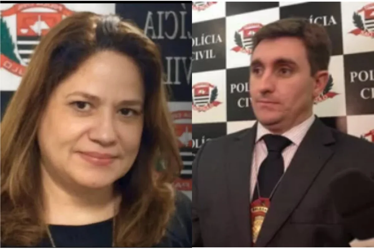 Delegada Margarete (esq) e delegado batalha (dir). Delegada Margarete (esq) e delegado batalha (dir).