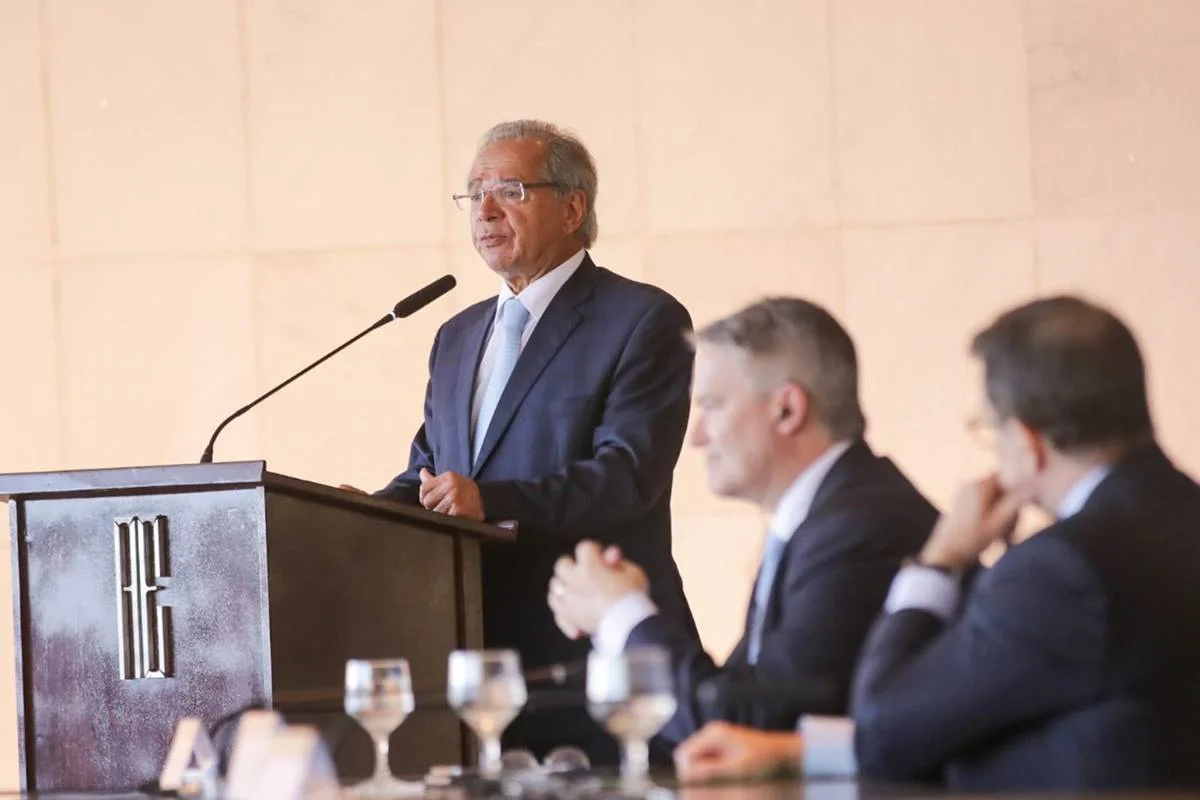 Paulo Guedes no Fórum Brasil-OCDE, no Palácio do Itamaraty Paulo Guedes no Fórum Brasil-OCDE, no Palácio do Itamaraty