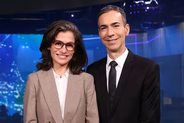 Renata Vasconcellos e César Tralli
