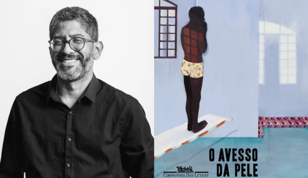 Imagem colorida de Jeferson Tenório e capa de livro O Avesso da Pele - Metrópoles