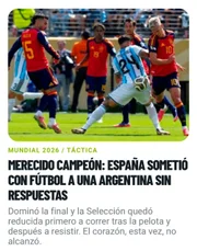 Campeã merecida: Espanha dominou com futebol uma Argentina sem respostas Campeã merecida: Espanha dominou com futebol uma Argentina sem respostas