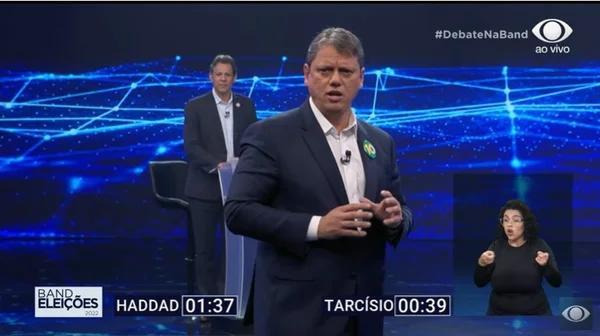 Debate Governo de SP entre Tarcísio de Freitas (Republicanos) e Fernando Haddad (PT)
