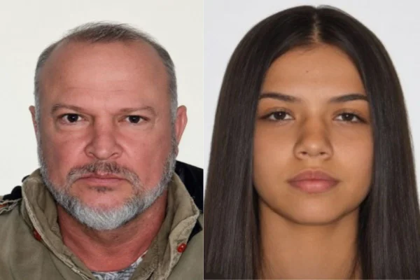 Montagem colorida com fotos do policial civil José Paulo Alves Lustosa (à esquerda) baleado e morto pela filha Fernanda Lustosa, em Osasco, região metropolitana de São Paulo.