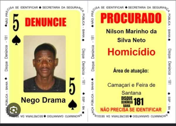 Foragido "Nego Drama", do Baralho do Crime, morre em confronto policial