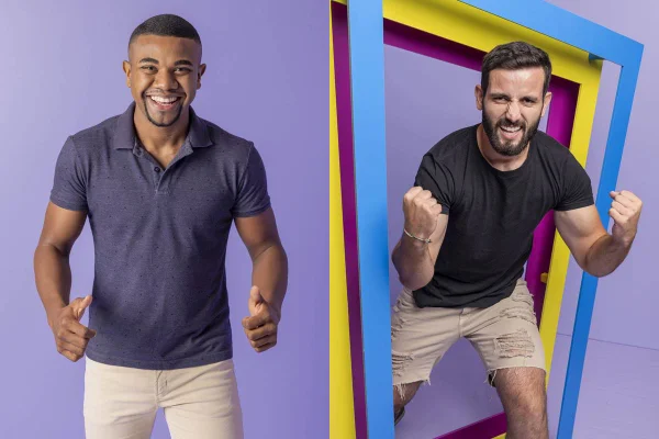 montagem com fotos de Davi e Matteus do bbb - metrópoles