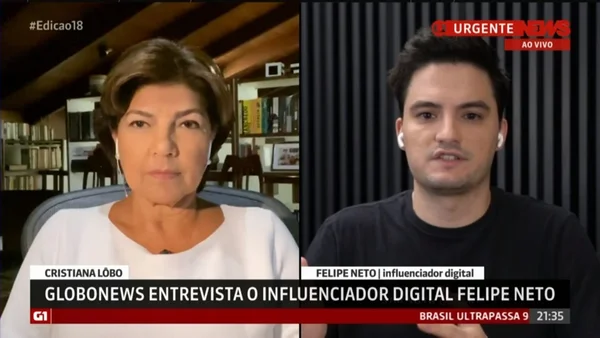 Em entrevista à GloboNews, Felipe Neto critica o canal e a CNN Brasil
