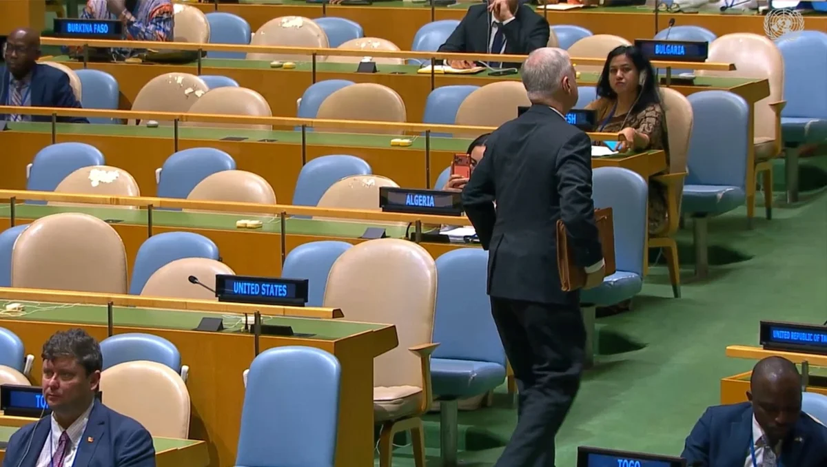EUA deixa Assembleia Geral da ONU durante discurso do Irã EUA deixa Assembleia Geral da ONU durante discurso do Irã