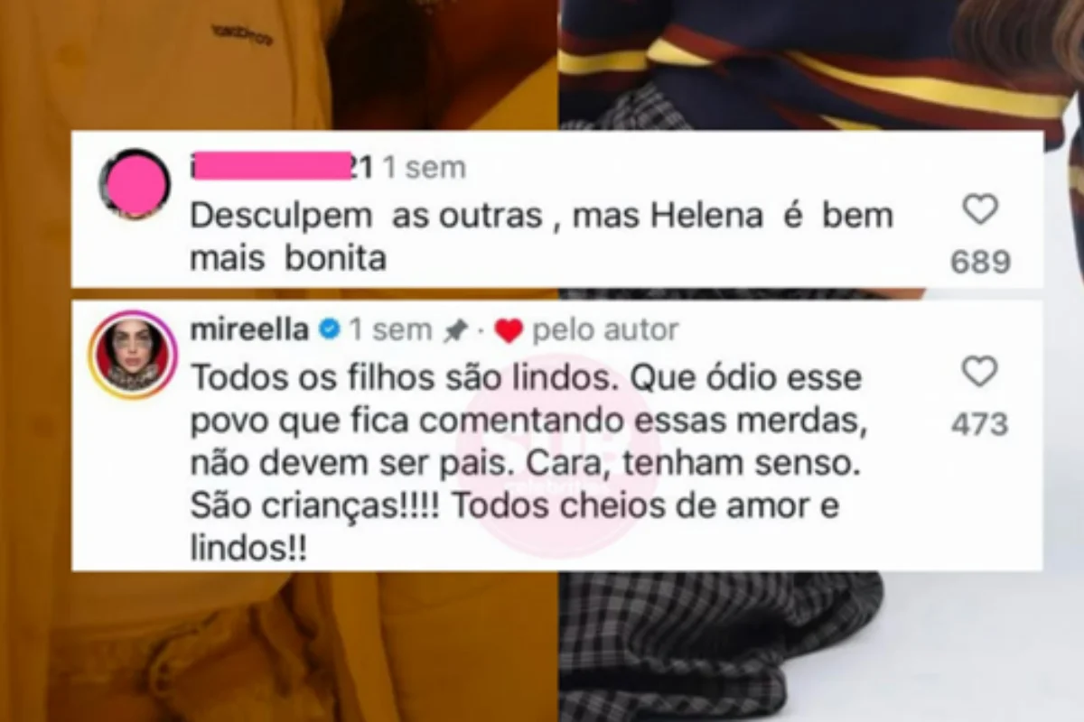 Mirella reprovou comentário que comparava a beleza das filhas de Neymar. Mirella reprovou comentário que comparava a beleza das filhas de Neymar.