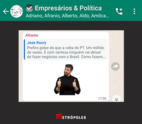 Faria Lima critica empresários que defenderam golpe