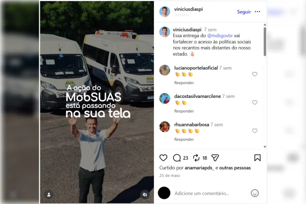 Filho de Wellington Dias, Vinicius Dias, em evento do ministério do pai