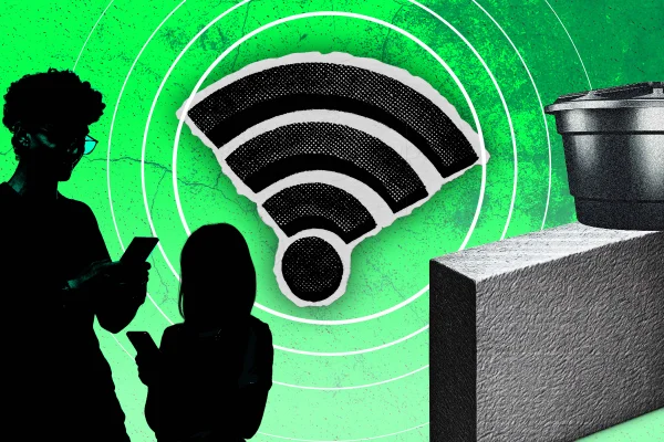 Arte ilustra itens que podem interromper a conexão Wi-Fi- Metrópoles