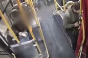 Momento em que mulher é atingida 