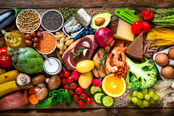 Foto colorida - Alimentos saudáveis