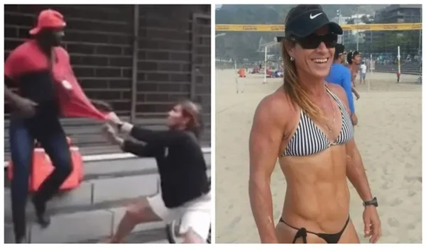 mulher de biquini na praia