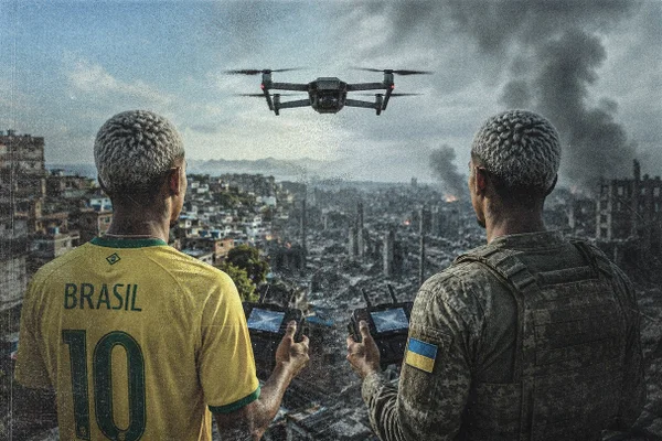 Imagem colorida mostra homem operando drone no Brasil - Metrópoles