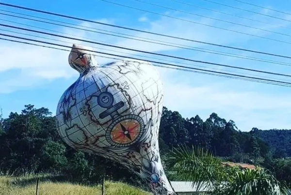 Balão caiu em terreno baldio