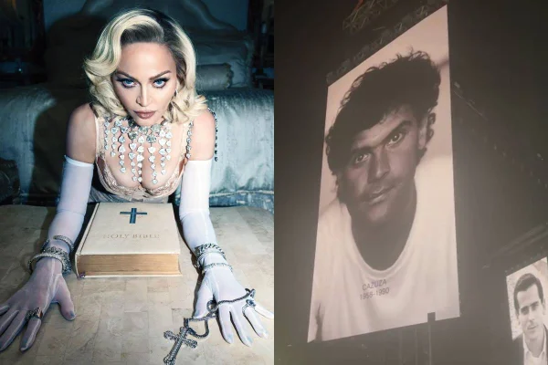 Montagem colorida com fotos de Madonna e Cazuza - Metrópoles