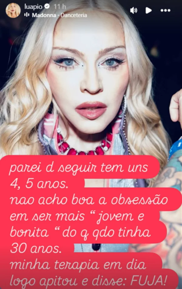 Luana Piovani critica Madonna por obsessão com a juventude - destaque galeria Luana Piovani critica Madonna por obsessão com a juventude - destaque galeria