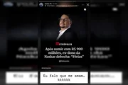 Em meio a críticas de investidores da Naskar, o empresário tem compartilhado notícias sobre si mesmo demonstrando fazer pouco caso da situação envolvendo a fintech Em meio a críticas de investidores da Naskar, o empresário tem compartilhado notícias sobre si mesmo demonstrando fazer pouco caso da situação envolvendo a fintech