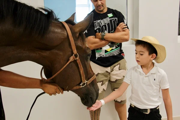 Cavalo Oportuno participa de ação com pacientes no Hospital da Criança