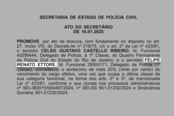 Na farra das promoções, ex-chefe da PCRJ promoveu delegado morto há 12 anos - destaque galeria Na farra das promoções, ex-chefe da PCRJ promoveu delegado morto há 12 anos - destaque galeria