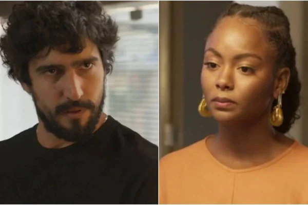 Montagem colorida de Laura e Tertulinho, personagens da novela Mar do Sertão - Metrópoles