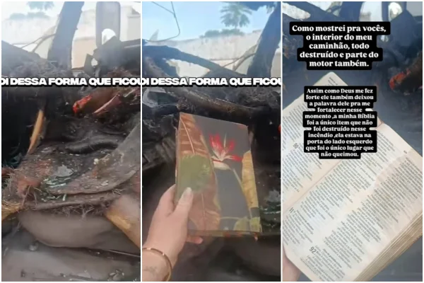 Caminhão que pegou fogo, livro colorido em mão- Metrópoles