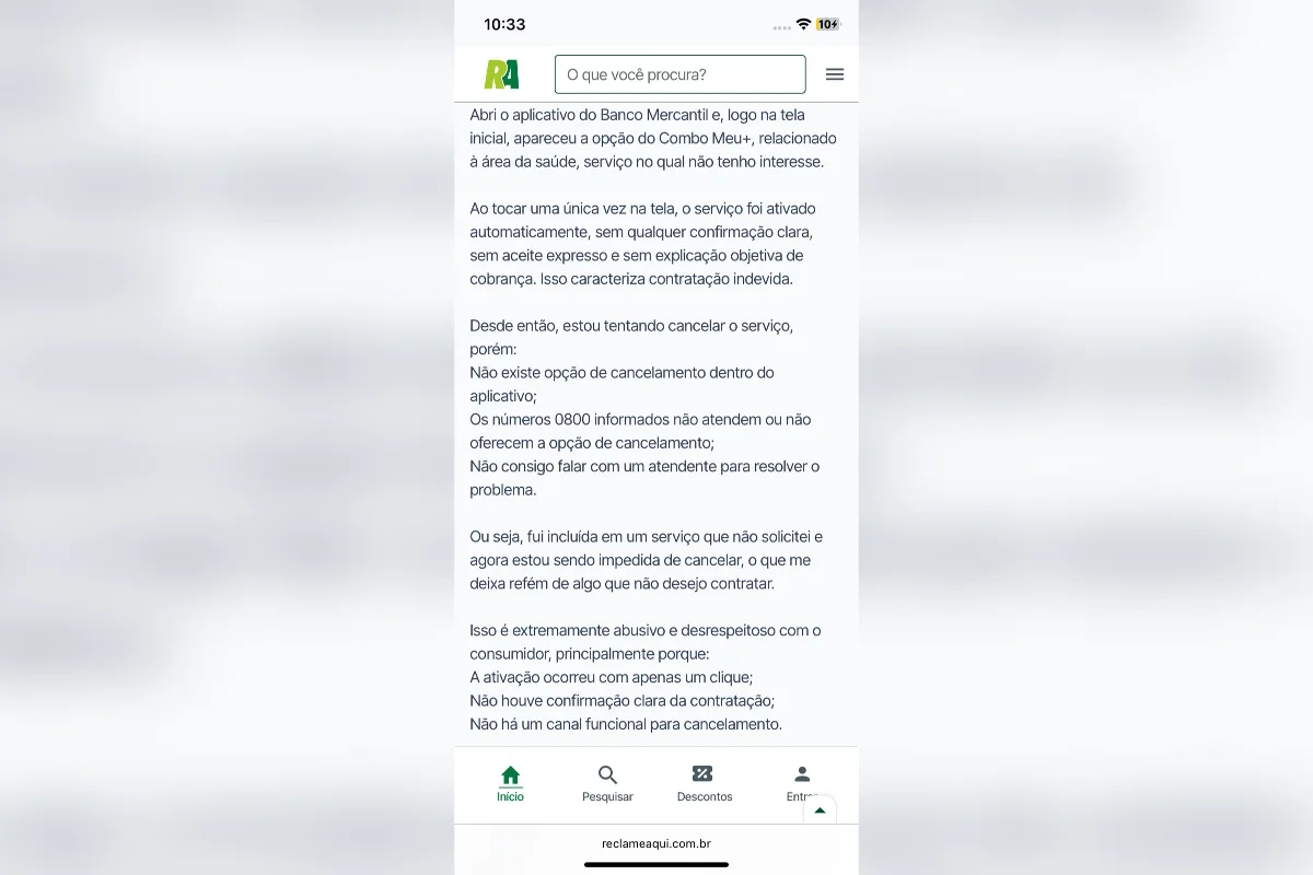 Relatos parecidos com o de Maria podem ser verificados no Reclame Aqui Relatos parecidos com o de Maria podem ser verificados no Reclame Aqui