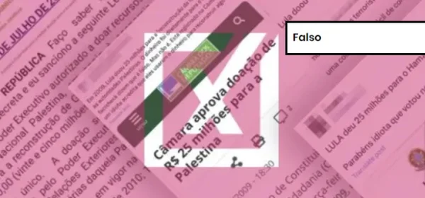 Post falso sobre doação de Lula ao Hamas. Recurso foi doado à Autoridade Palestina
