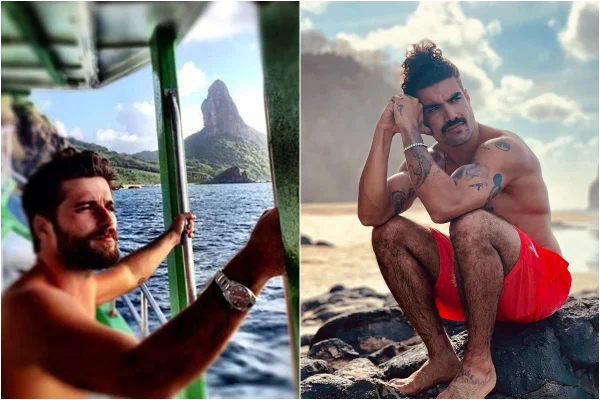 Bruno Gagliasso e Caio Castro em Noronha