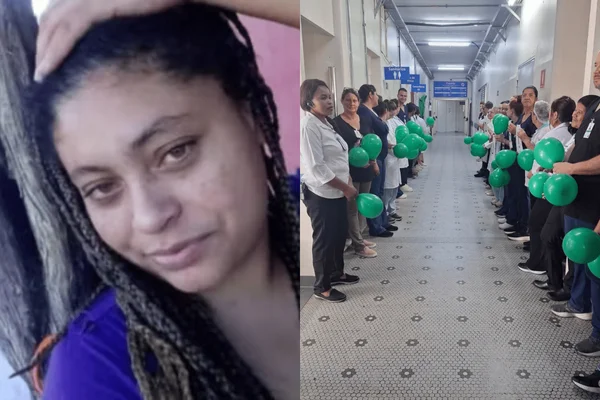 Colagem colorida com fotos do corredor do hospital onde mulher atropelada estava internada - Metrópoles