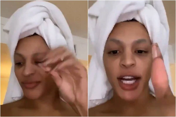 Pabllo Vittar com toalha na cabeça
