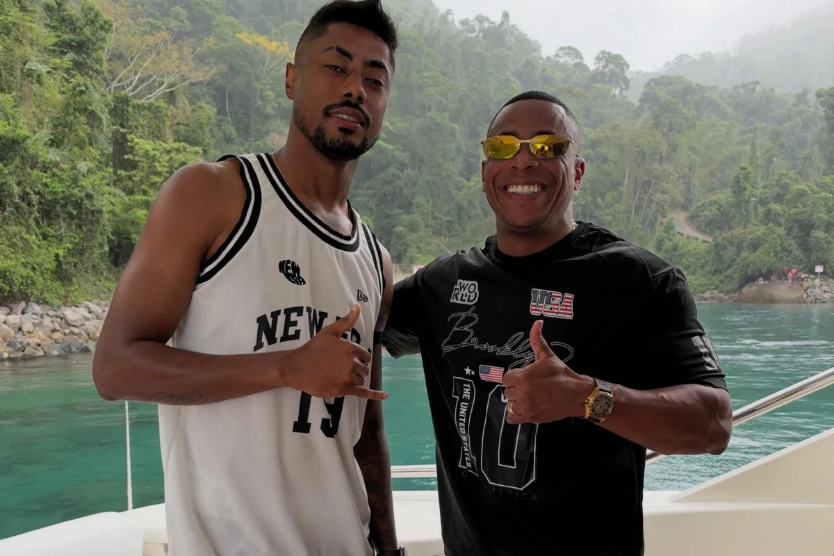 Bruno Henrique e o influenciador Raoni Soares. Bruno Henrique e o influenciador Raoni Soares.